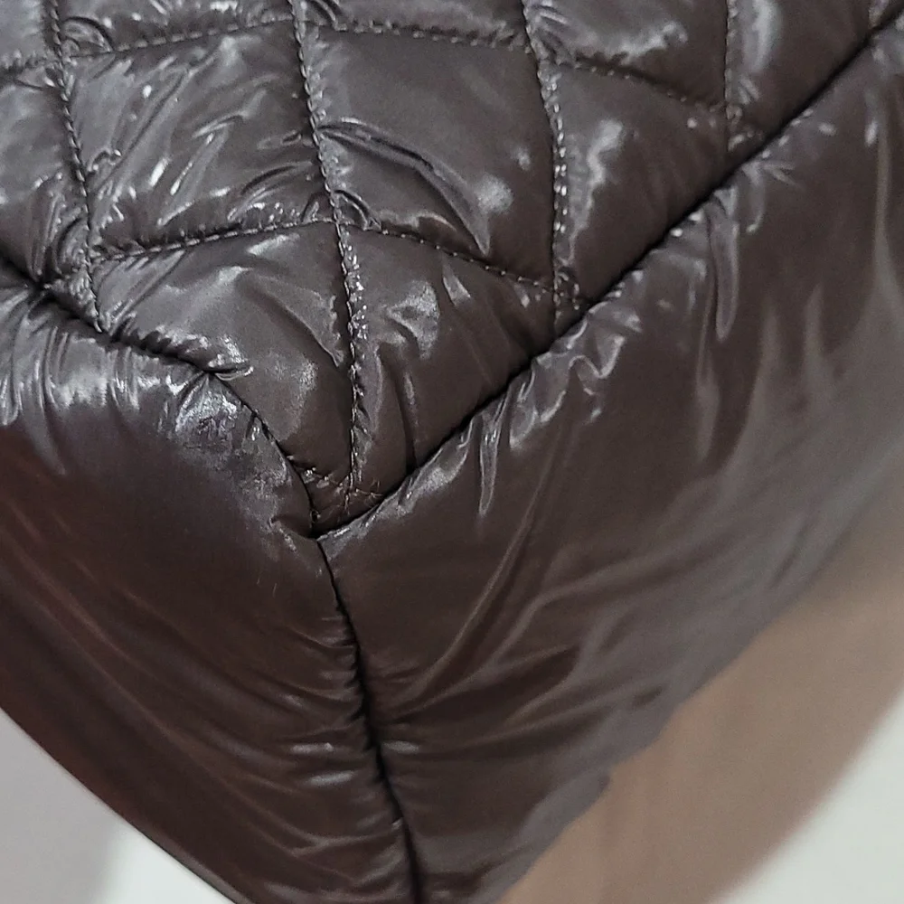 CHANEL Quilted Puffer Tote Bag in dark grey